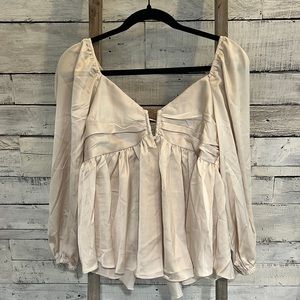 Cream Colored Satin Blouse
